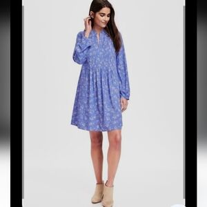 Old Navy Blue Floral Long Sleeve Boho Dress | Small